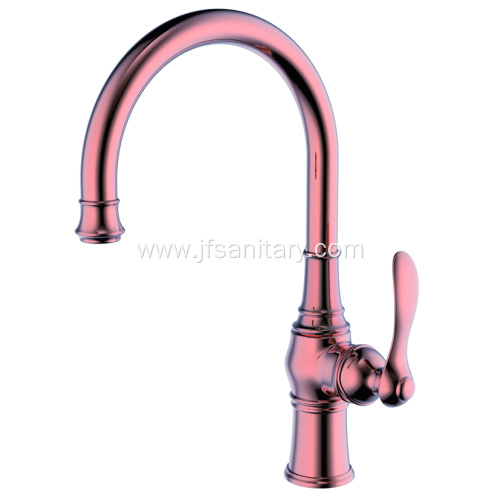 Copper Short Single-Handle Kitchen Faucet Rose Gold